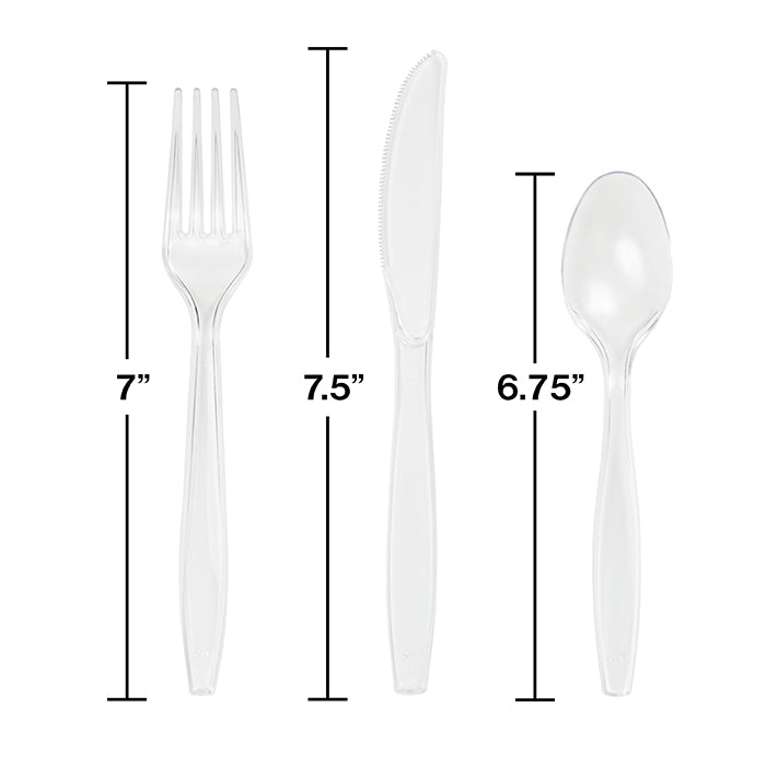 216ct Bulk Value Friendly Clear Assorted Plastic Cutlery