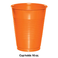 240ct Bulk Sunkissed Orange 16 oz Plastic Cups