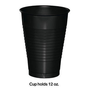 Black 12 Oz Plastic Cups, 20 ct Party Decoration