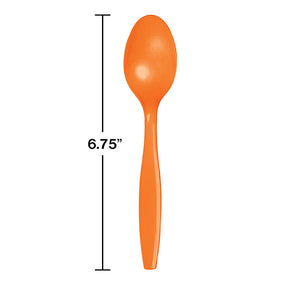 Sunkissed Orange Plastic Spoons, 50 ct Party Decoration