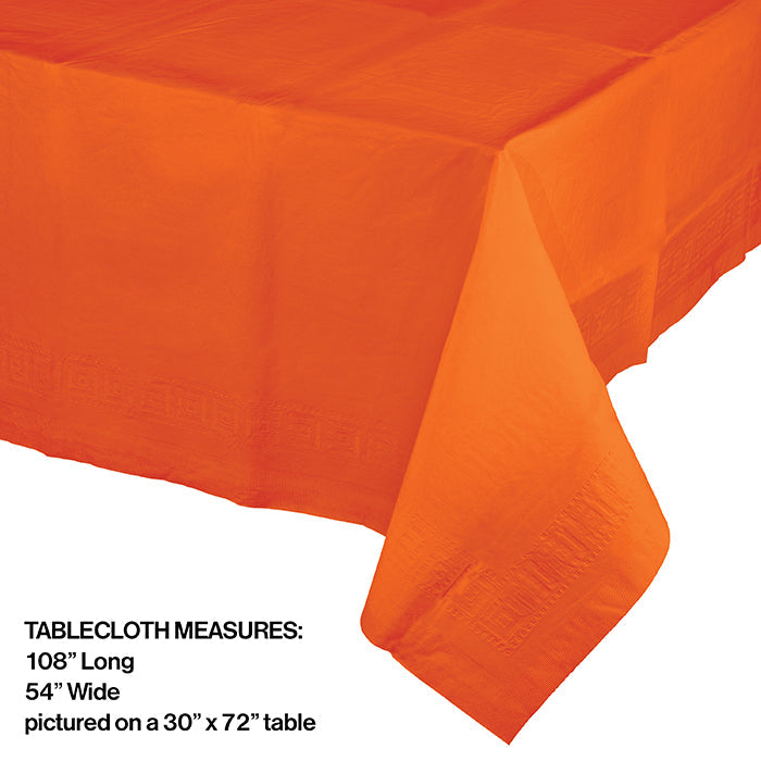 Bulk 6ct Sunkissed Orange Paper Table Covers 54" x 108" 