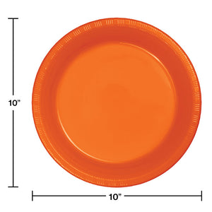 240ct Bulk Sunkissed Orange Plastic Banquet Plates