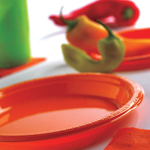Sunkissed Orange Plastic Banquet Plates, 20 ct Party Supplies