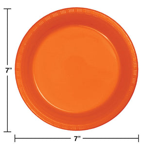 240ct Bulk Sunkissed Orange Plastic Dessert Plates