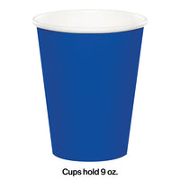 240ct Bulk Cobalt Blue Disposable Cups 9 oz Paper