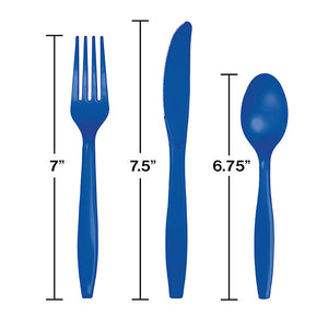 216ct Bulk Value Friendly Cobalt Blue Assorted Plastic Cutlery