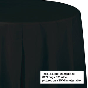 12ct Bulk Black Velvet Round Plastic Table Covers