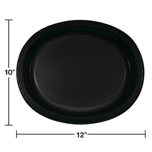 Black Velvet Oval Platter 10" X 12", 8 ct Party Decoration