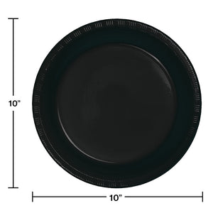 240ct Bulk Black Velvet Plastic Banquet Plates