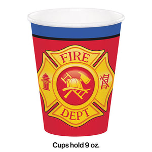Flaming Fire Truck Hot/Cold Paper Cups 9 Oz., 8 ct Party Decoration