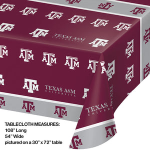 12ct Bulk Texas A&M Plastic Table Covers