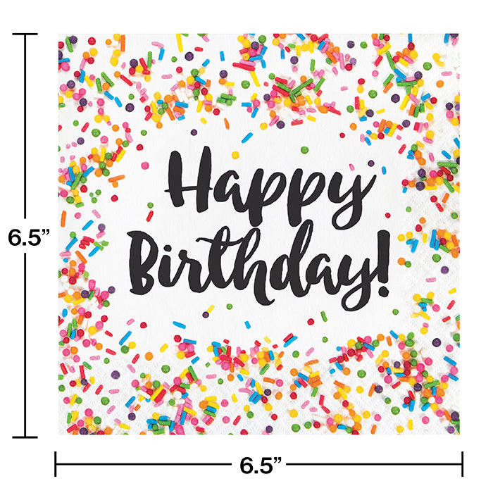 192ct Bulk Confetti Sprinkles Birthday Luncheon Napkins