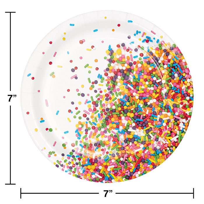 96ct Bulk Confetti Sprinkles Dessert Plates