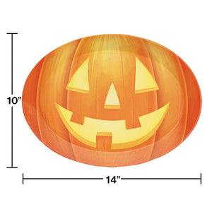 12ct Bulk Pumpkin Halloween Oval Plastic Trays