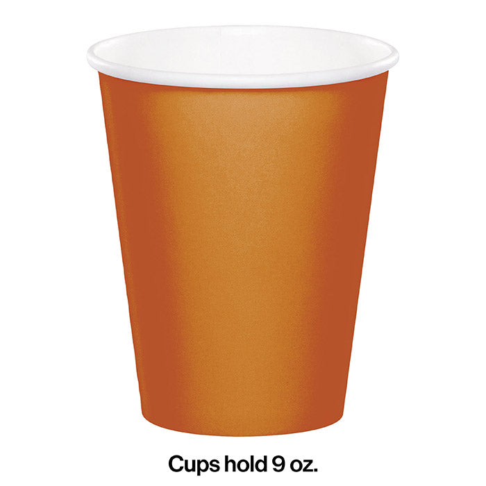 240ct Bulk Pumpkin Spice Orange 9 oz Hot & Cold Cups