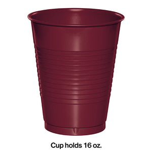 Burgundy Red Plastic Cups, 20 ct Party Decoration