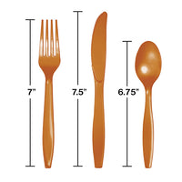 288ct Bulk Pumpkin Spice Orange Assorted Plastic Cutlery
