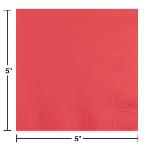 Coral Beverage Napkin, 3 Ply, 50 ct Party Decoration