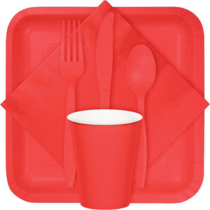 Coral Assorted Plastic Cutlery, 24 ct Party Supplies