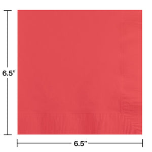 500ct Bulk Coral Luncheon Napkins 3 ply