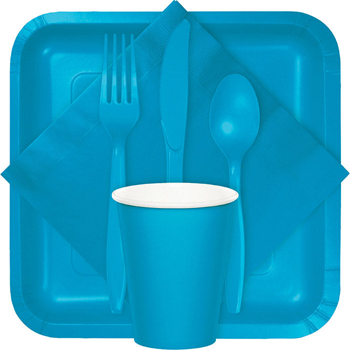 288ct Bulk Turquoise Assorted Plastic Cutlery
