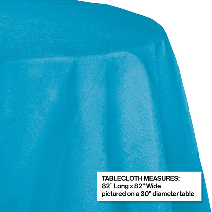 Bulk 12ct Turquoise Round Paper Table Covers 82 inch 