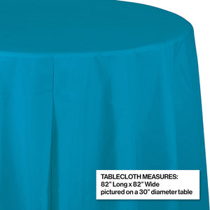12ct Bulk Turquoise Round Plastic Table Covers