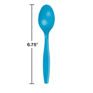 Turquoise Blue Plastic Spoons, 24 ct Party Decoration