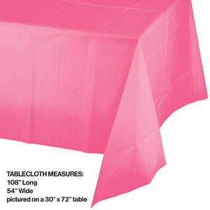 Candy Pink Tablecover Plastic 54" X 108" Party Decoration