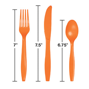 Sunkissed Orange Assorted Plastic Cutlery, 24 ct Party Decoration