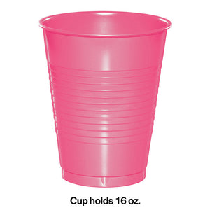 Candy Pink Plastic Cups, 20 ct Party Decoration