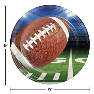 Football Party Paper Plates, 8 ct Party Decoration