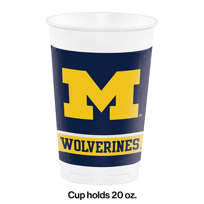 96ct Bulk University of Michigan 20 oz Plastic Cups