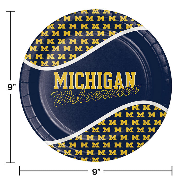 96ct Bulk University of Michigan Dinner Plate