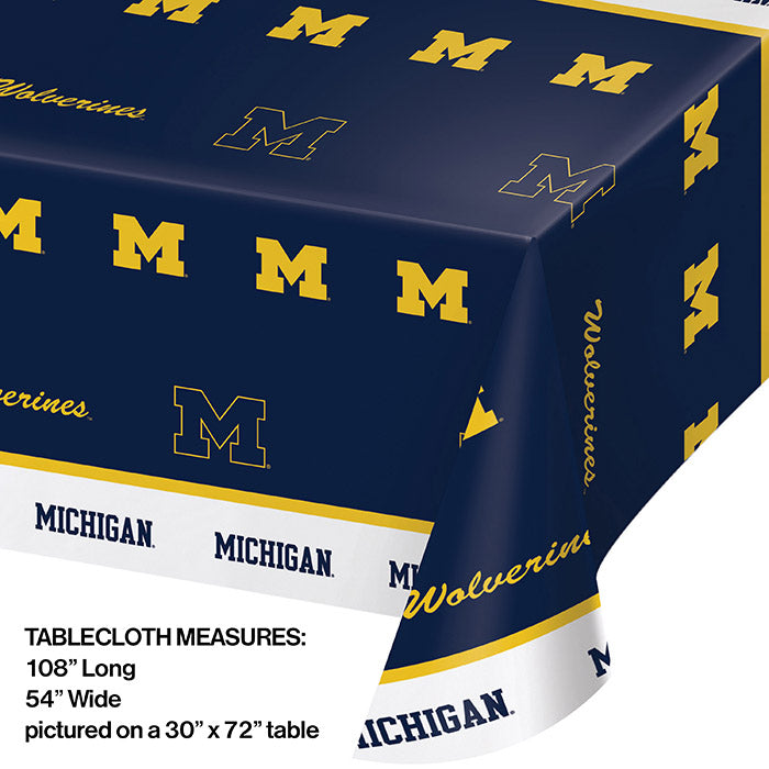 12ct Bulk University of Michigan Plastic Table Covers