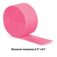 12ct Bulk Candy Pink Crepe Streamer