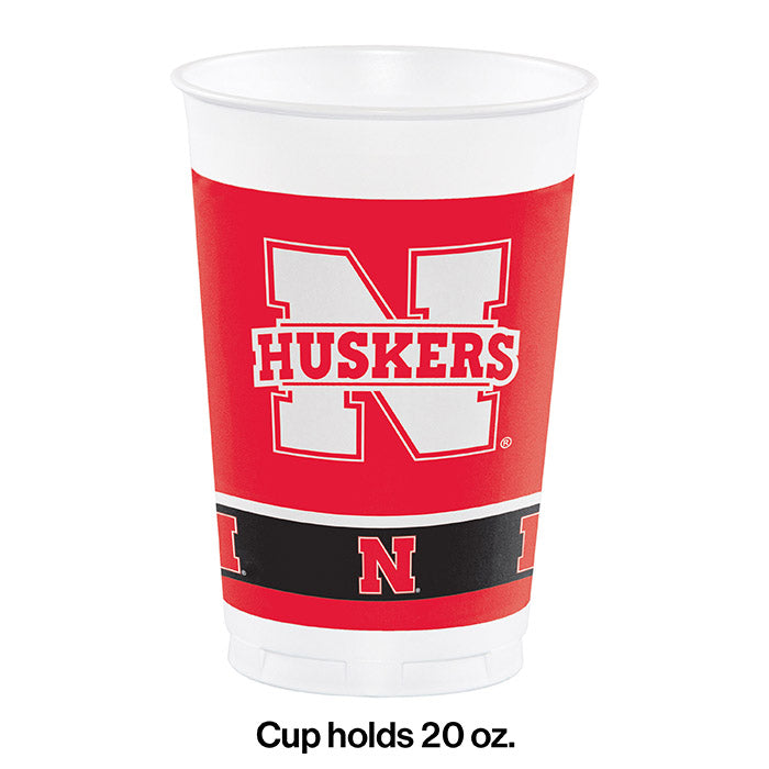 96ct Bulk University of Nebraska 20 oz Plastic Cups