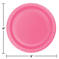 240ct Bulk Candy Pink Sturdy Style Dinner Plates