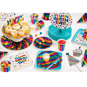 Rainbow Foil Party Hats, 8 ct Party Decoration