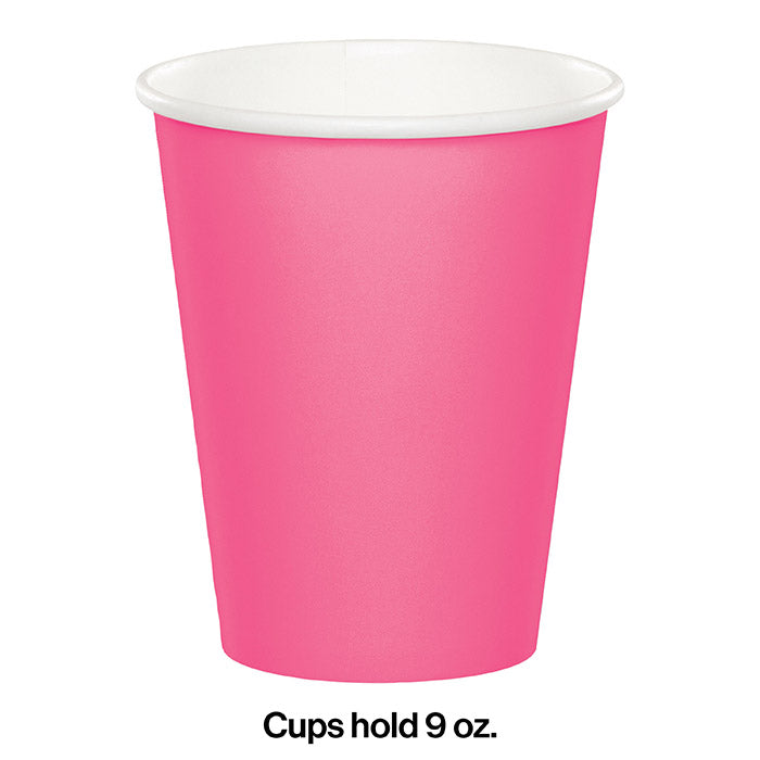 96ct Bulk Value Friendly Candy Pink 9 oz Hot & Cold Cups