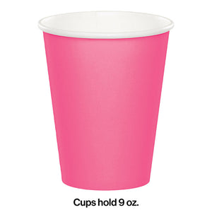 96ct Bulk Value Friendly Candy Pink 9 oz Hot & Cold Cups
