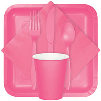 216ct Bulk Value Friendly Candy Pink Assorted Plastic Cutlery