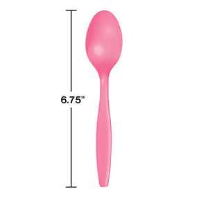 Candy Pink Plastic Spoons, 24 ct Party Decoration
