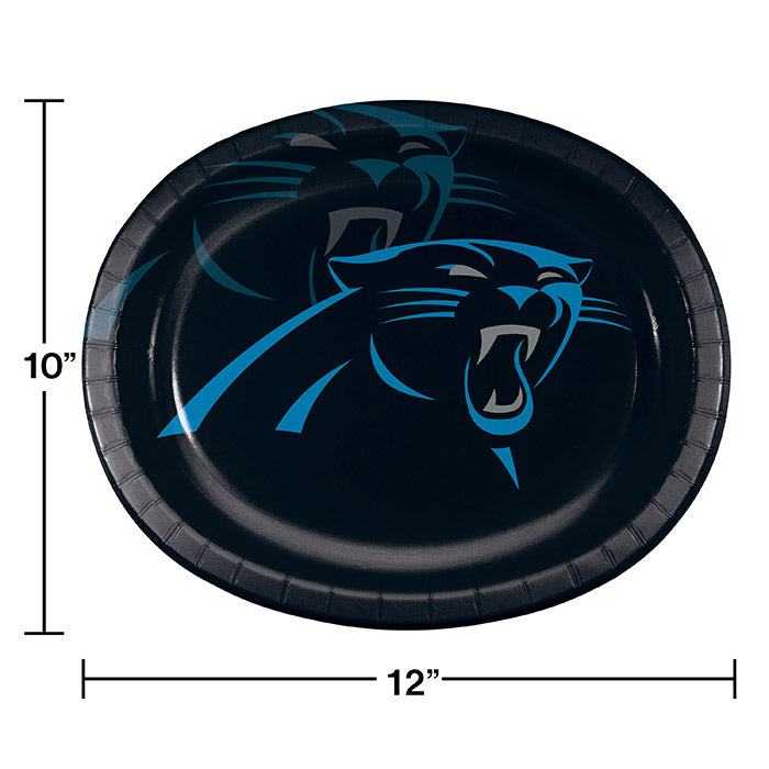 96ct Bulk Carolina Panthers Oval Plates