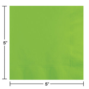 500ct Bulk Fresh Lime Green Beverage Napkins 3 ply by Creative Converting