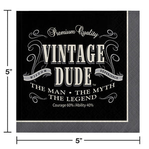 192ct Bulk Vintage Dude Beverage Napkins