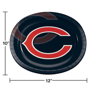 Chicago Bears Oval Platter 10" X 12", 8 ct Party Decoration