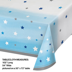One Little Star - Boy Plastic Tablecover All Over Print, 54" X 102" Party Decoration