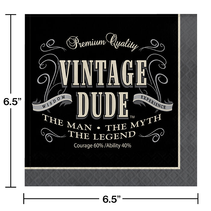 192ct Bulk Vintage Dude Luncheon Napkins