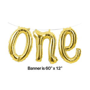 1st Birthday "One" Balloon Banner Party Decoration